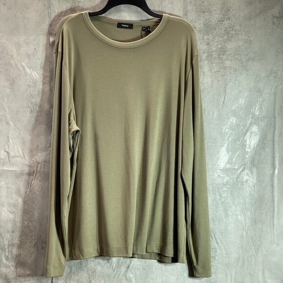 THEORY Men's Wassabi Gaskell NL Animone Milano Crewneck Long Sleeve T-Shirt - Picture 1 of 10